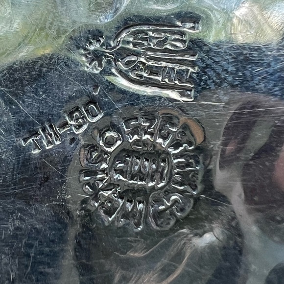 Vintage Sterling Silver Taxco Mexico Turquoise & Lapis Inlay Brooch Pendant - Picture 15 of 17